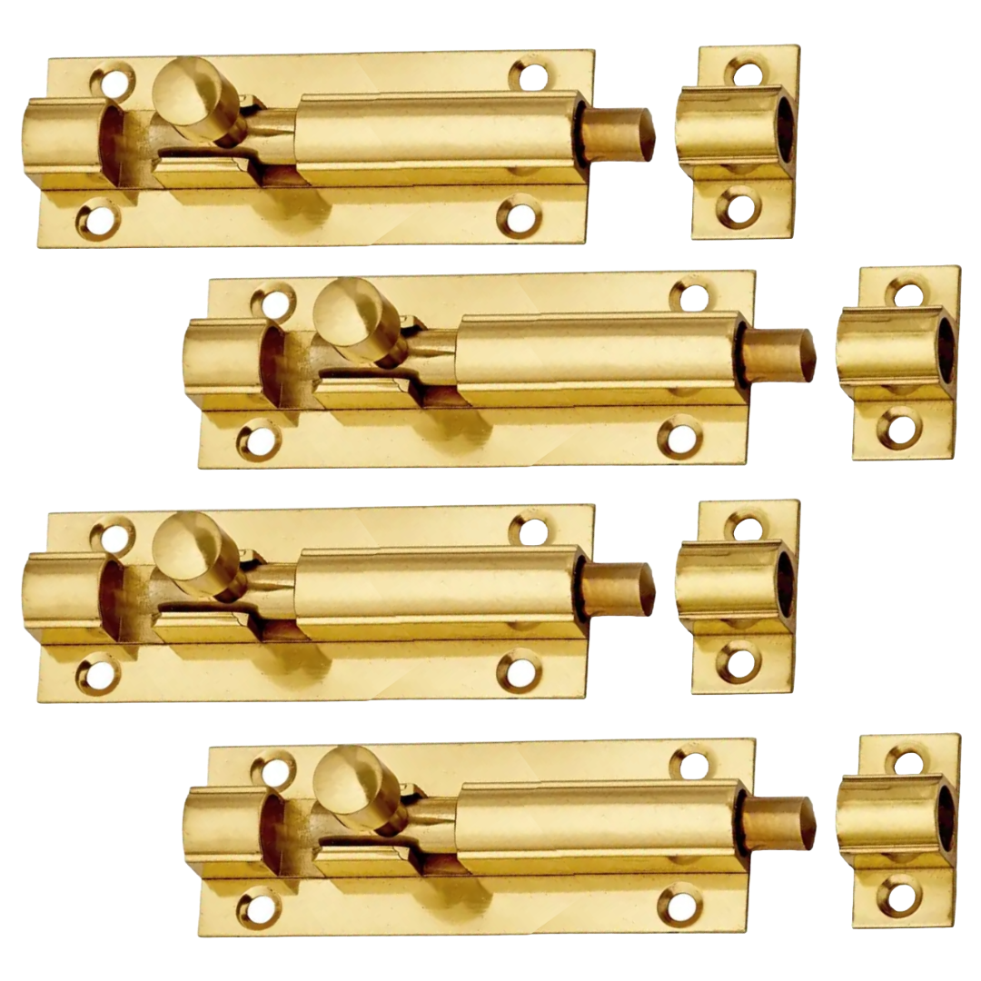 Brass Barrel Bolt 3" Slide Latch Lock - Security Door Locking with Screws MULTI PACK