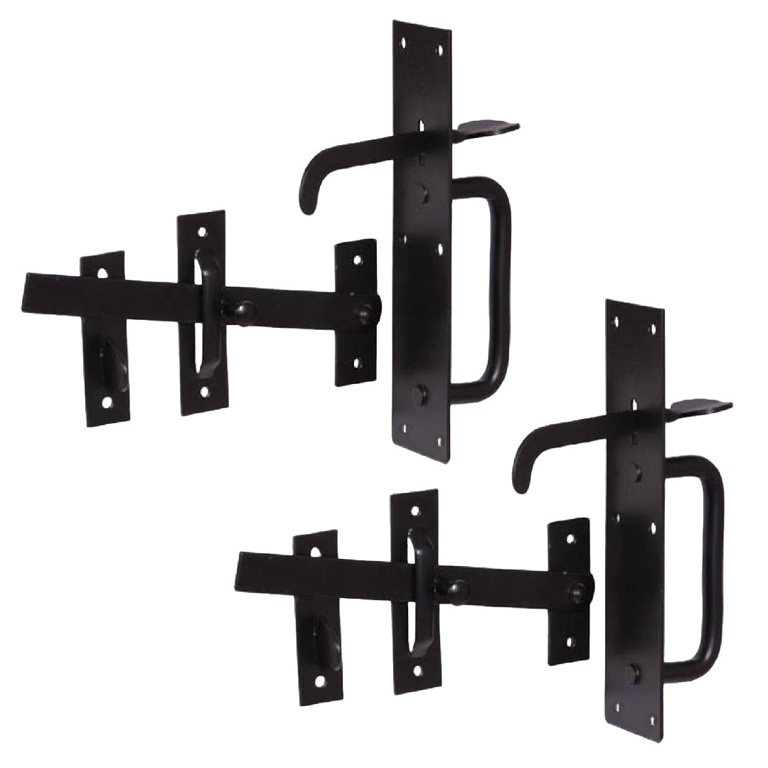 2 loquets Suffolk noirs pour portail de jardin, abri de jardin, porte, serrure à pouce, cottage