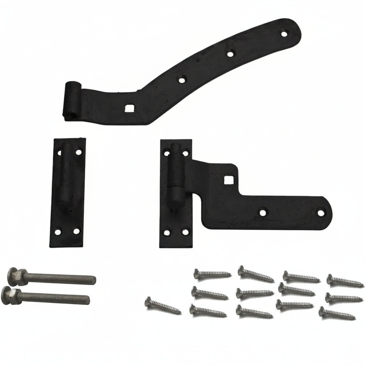 Black 12″ Curved Rail Gate Hinge Kit – Left or Right Hand