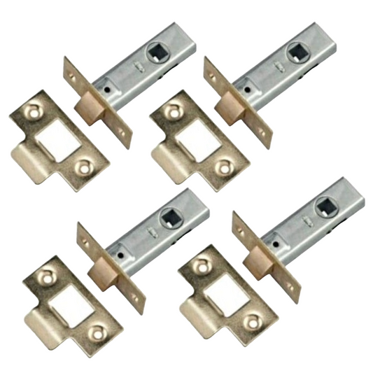 Mortice Tubular Gate Latch 2.5" 63mm Internal Door Catch Handle Brass Plate 1-10