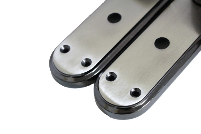 Marina Door Handle Two Tone Bathroom Lock Lever - Black Nickel and Satin