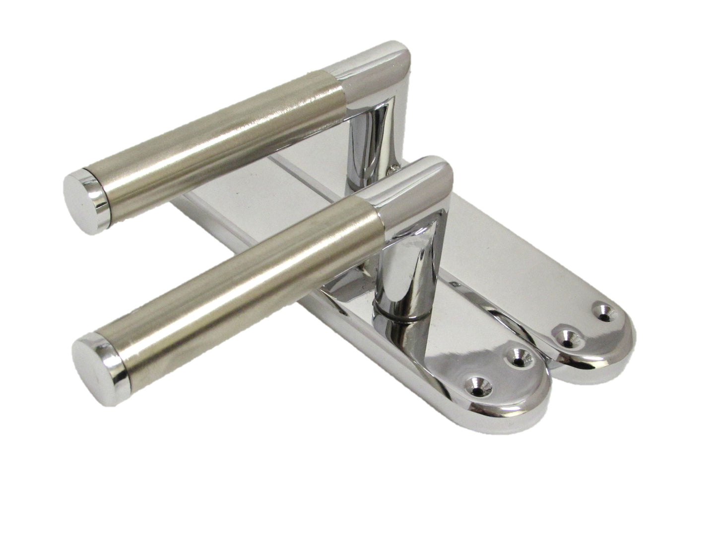 Door Handles Mitred Straight Lever Latch Pack Duo - Chrome Satin 180mm