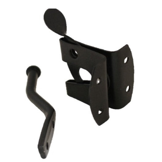 Garden Gate Pack 2x Tee Hinges Auto Gate Latch Return Spring Side Door Kit Black