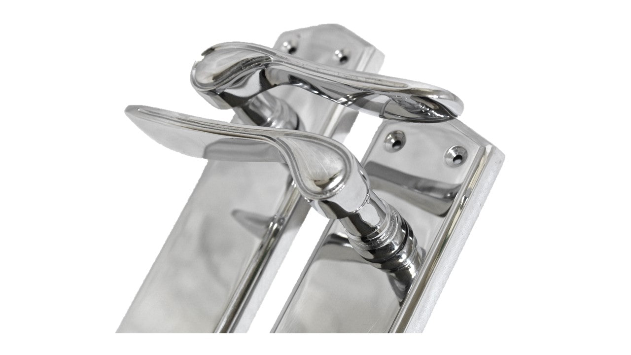 Door Handles Stellar Scroll Lever Latch - Chrome 170 x 50mm