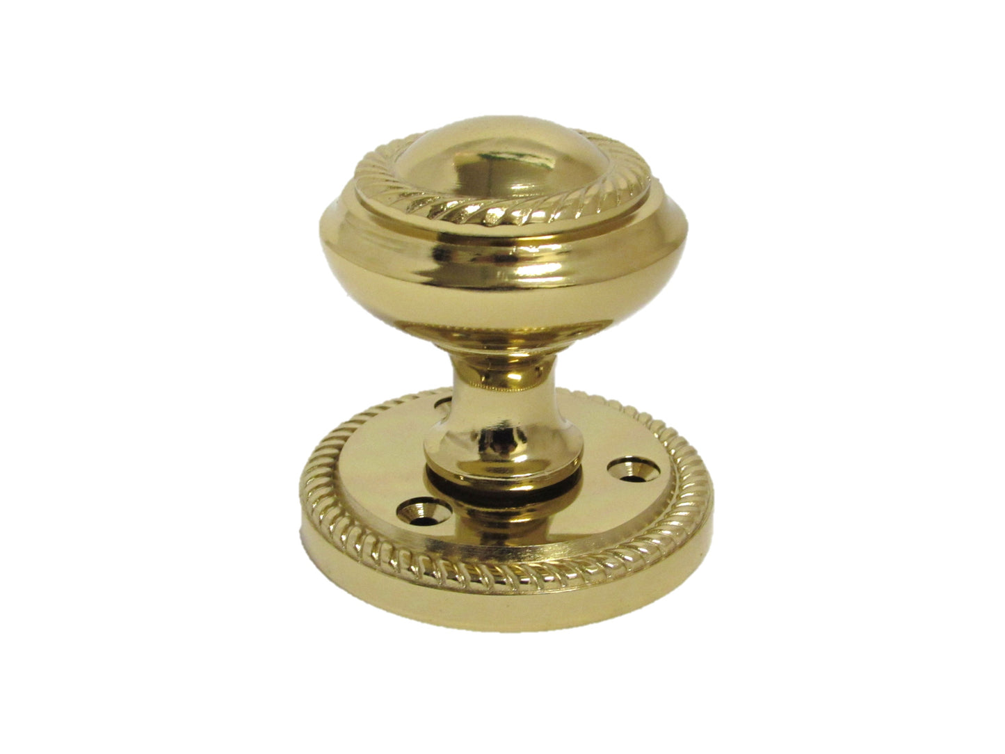 Door Knobs Round Georgian Roped Mortice Knob - Brass 62mm
