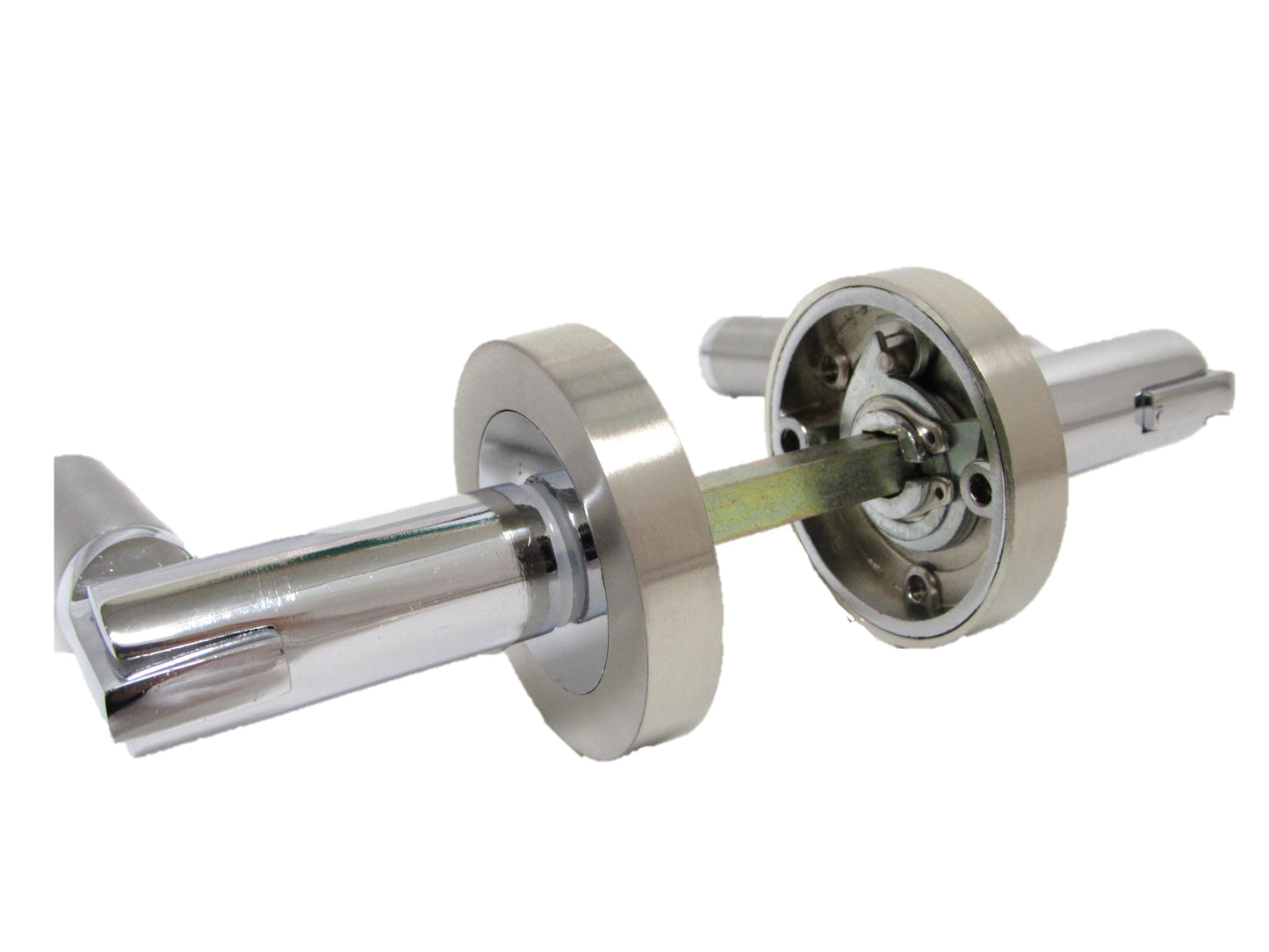 Electra Door Handles Latch Lever on Rose Duo - Chrome Satin 140mm