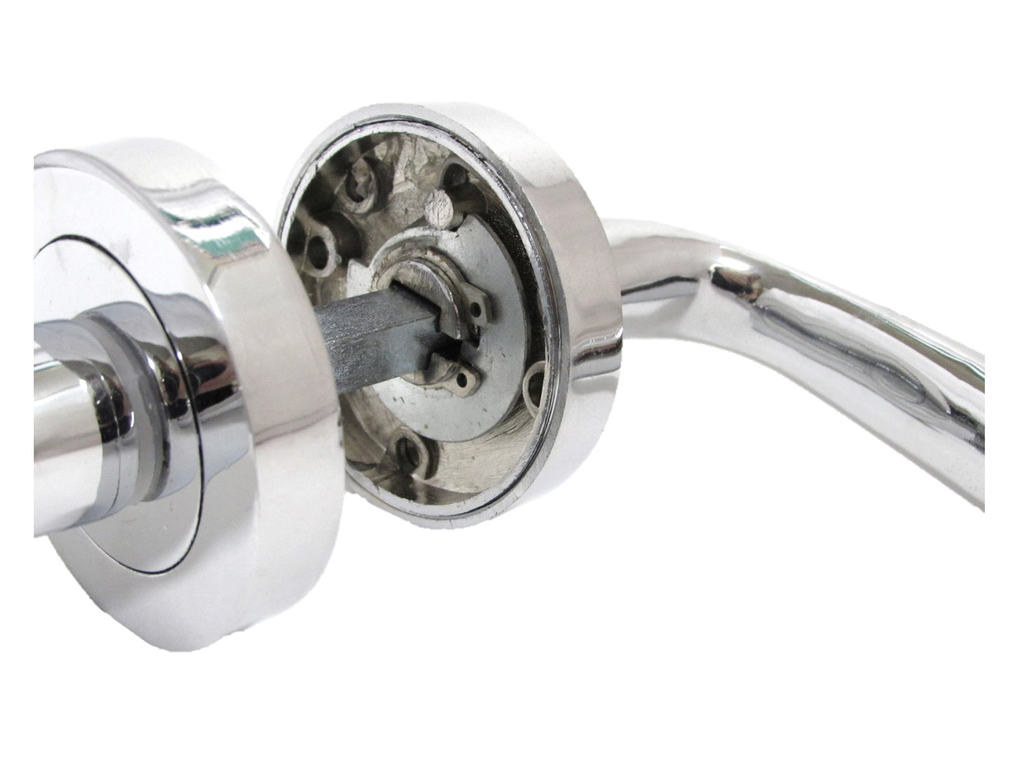 Poignées de porte Pearl Modern Marina à levier sur rosace - Chrome 120 mm