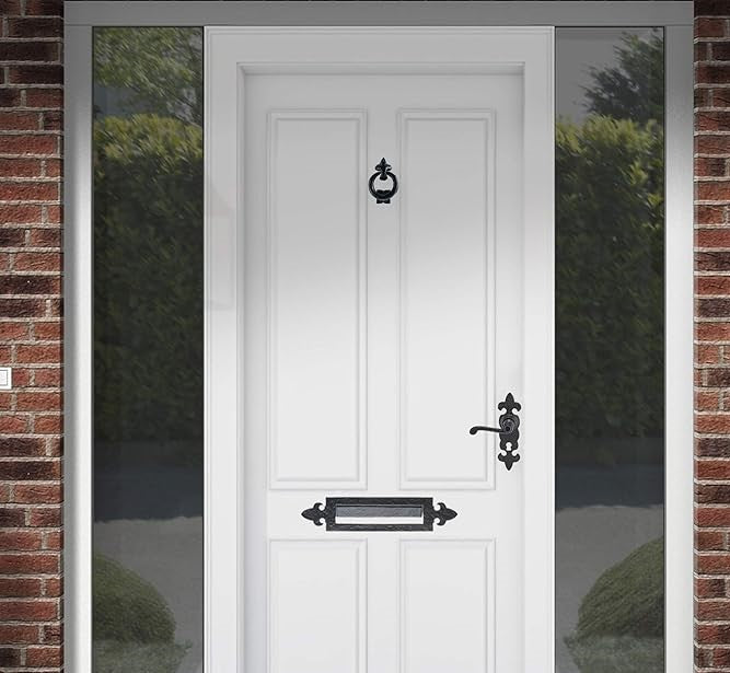 Ring Door Knocker 95mm Black Cast Iron Antique Traditional Front Cottage Knock