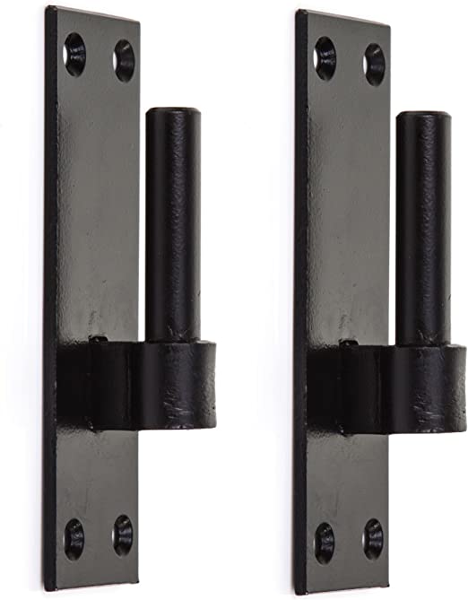 2 Heavy Duty Gate Hooks for Band Gate Hinge Brackets 12mm Pin Black