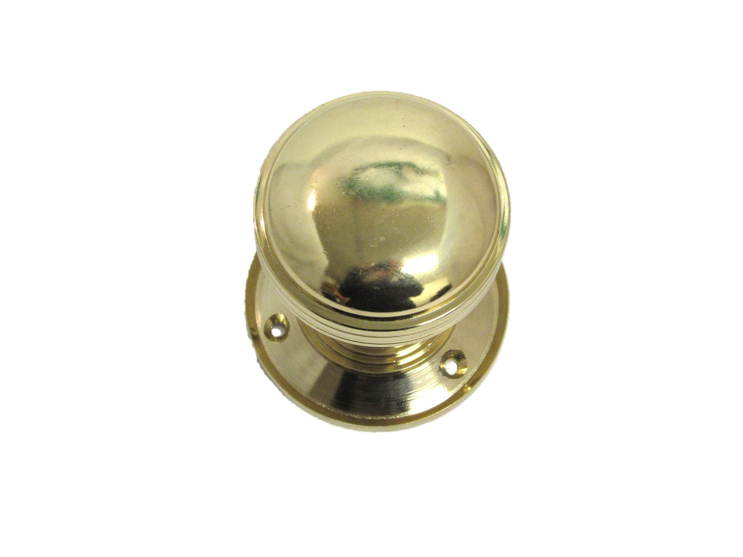 Boutons de porte cannelés à mortaise robustes - Laiton poli 64 mm