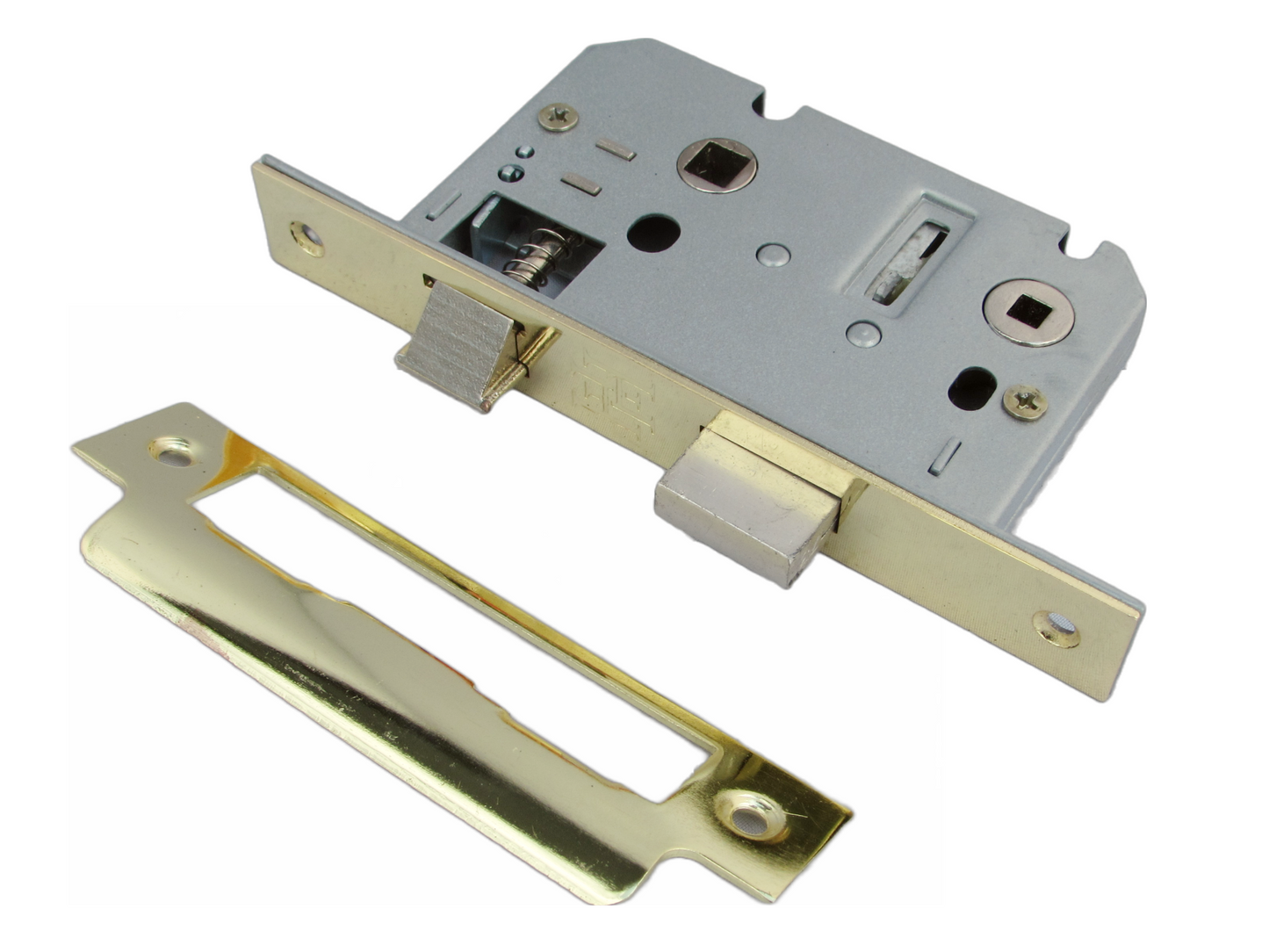Bathroom Mortice Lock Brass Sashlock 2.5" 64mm Bolt Through Reversible Bath Door