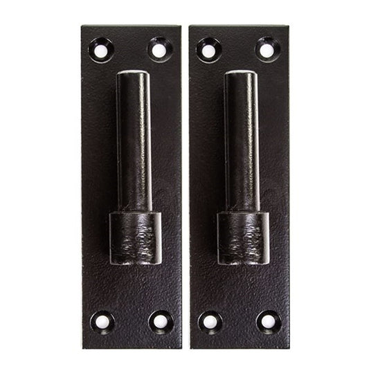 2 Heavy Duty Gate Hooks for Band Gate Hinge Brackets 12mm Pin Black