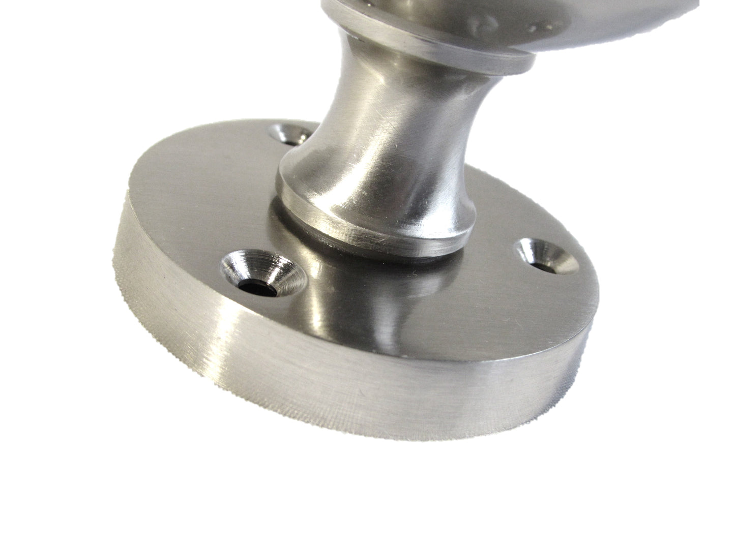 Boutons de porte ronds victoriens à mortaise à ressort - Satin 56 mm