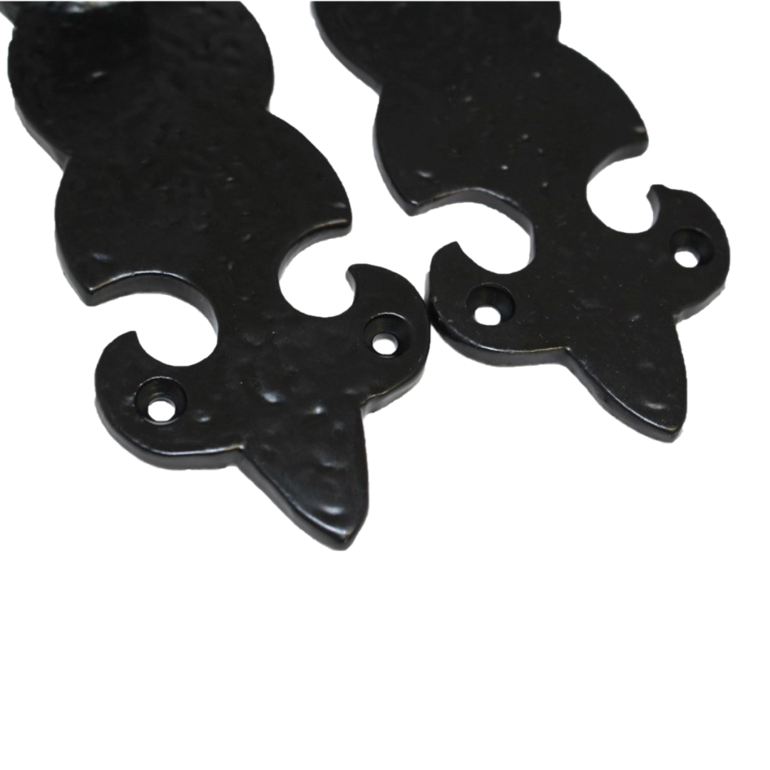Antique Fleur De Lys Black Door Handle Latch Lock Bathroom Handles