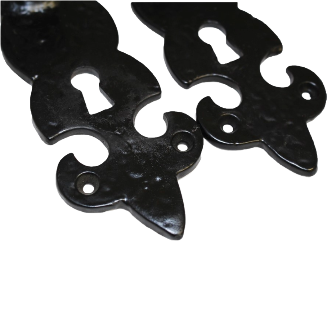 Antique Fleur De Lys Black Door Handle Latch Lock Bathroom Handles