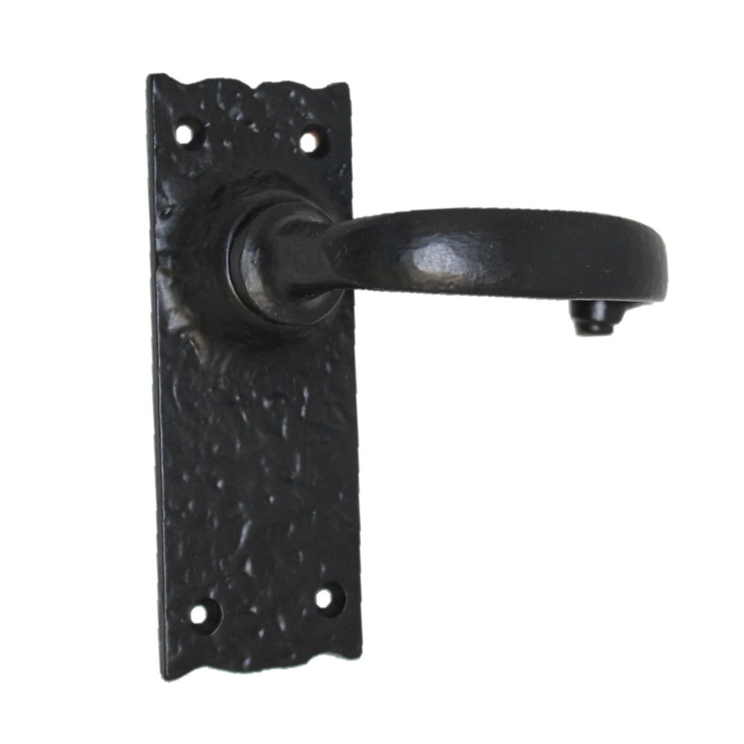 Antique Black Cast Iron Victorian Door Handle Latch Lock Bathroom Handles