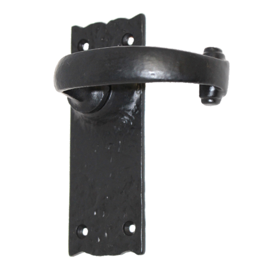 Antique Black Cast Iron Victorian Door Handle Latch Lock Bathroom Handles