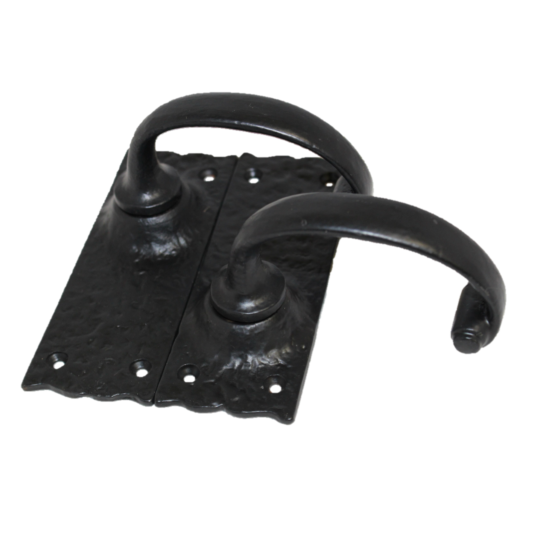Antique Black Cast Iron Victorian Door Handle Latch Lock Bathroom Handles