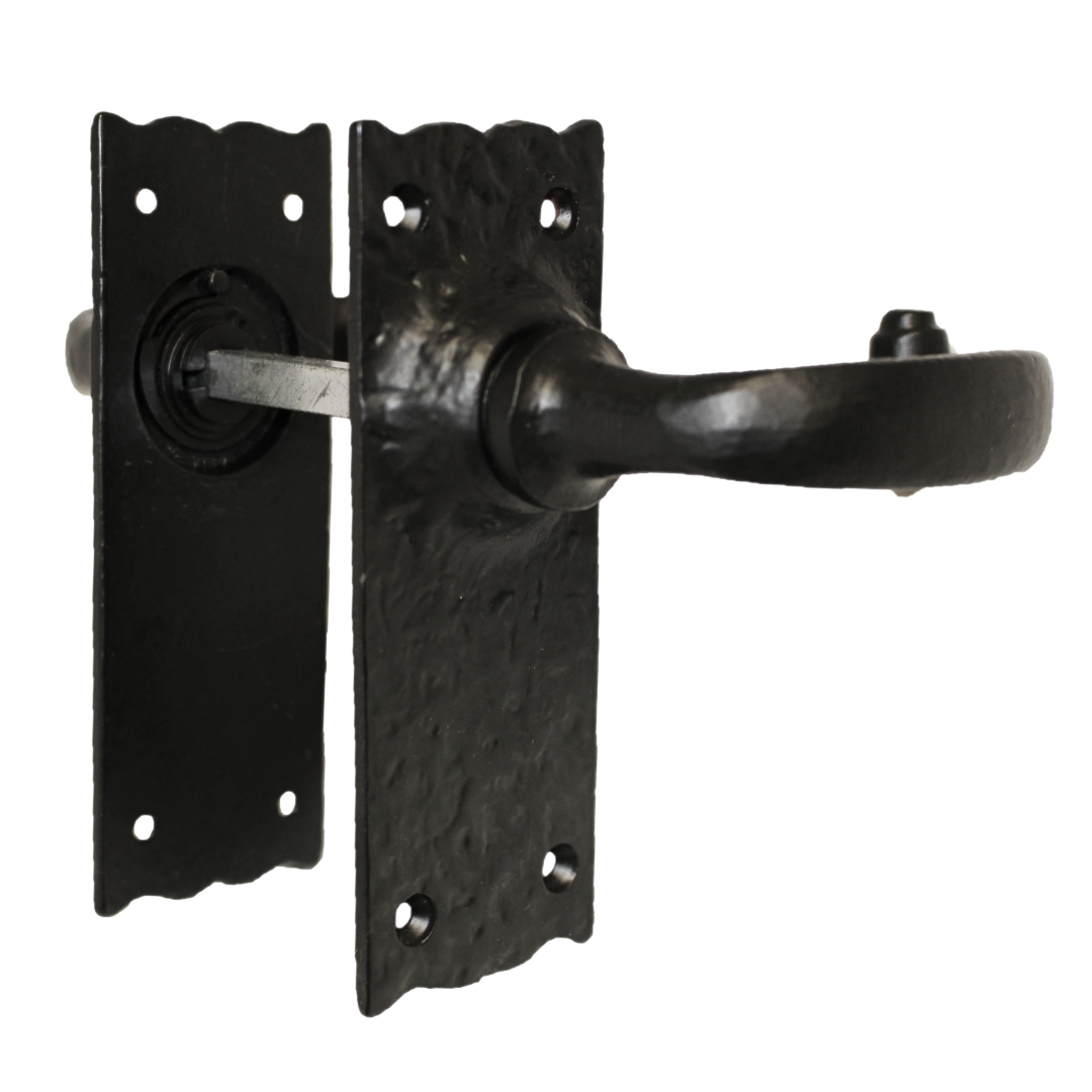 Antique Black Cast Iron Victorian Door Handle Latch Lock Bathroom Handles