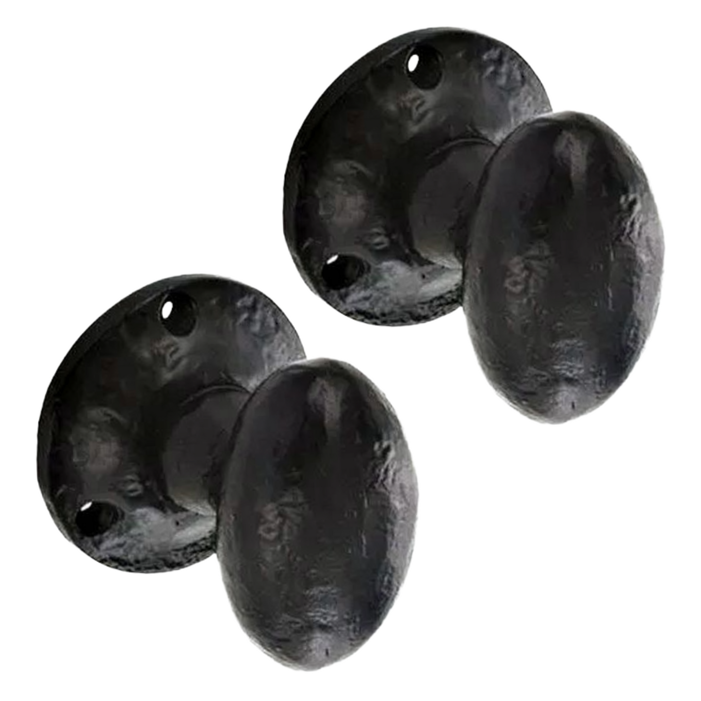 Antique Black Oval Mortice Door Knob Set, Cast Iron Traditional Rustic Door Handles