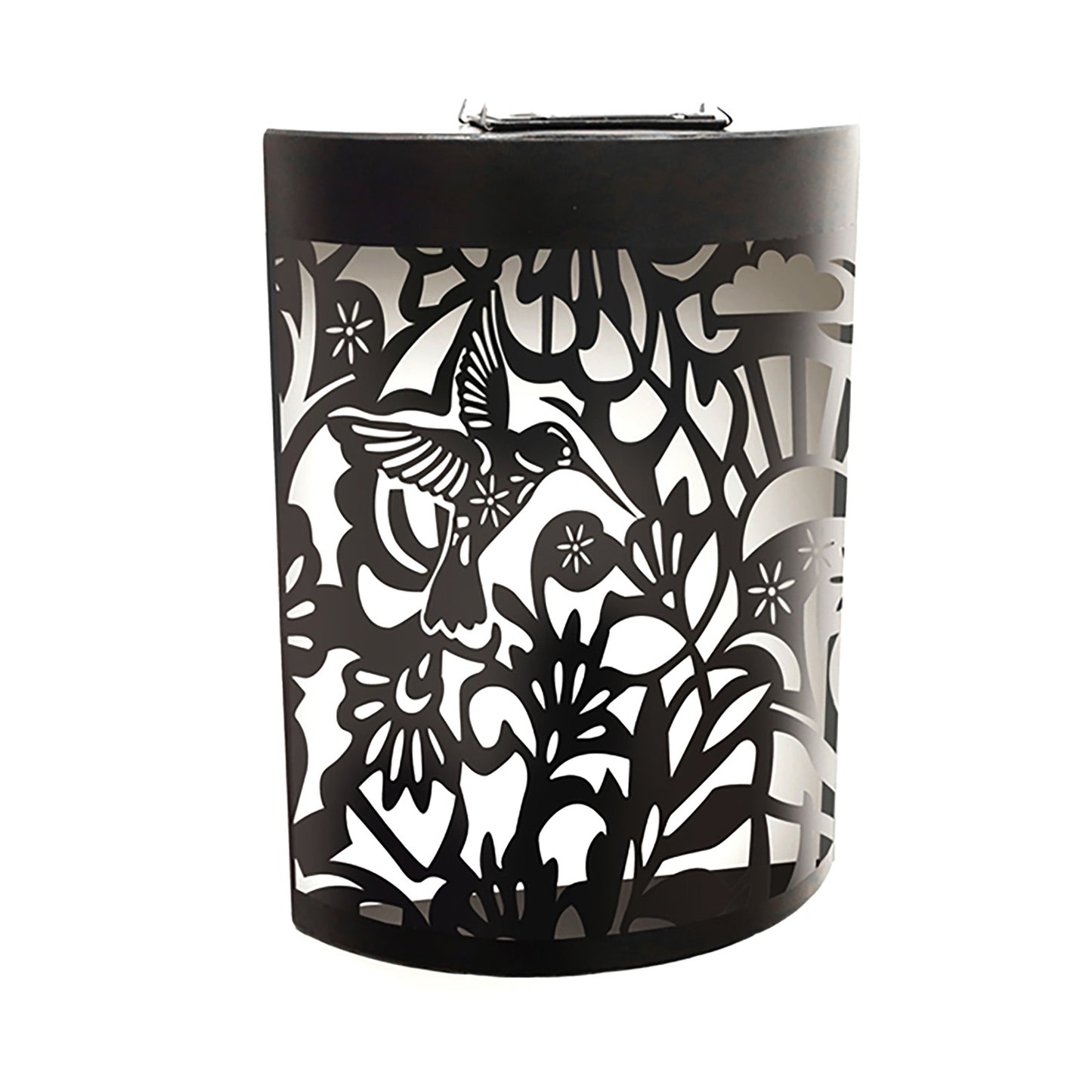 Curved Hummingbird Solar Wall Panel LED Light Metal Garden Wall Lights