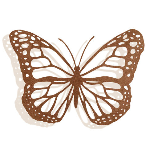 Large Rustic Metal Butterfly Silhouette Wall Art - Garden Ornament Indoor & Outdoor Decoration