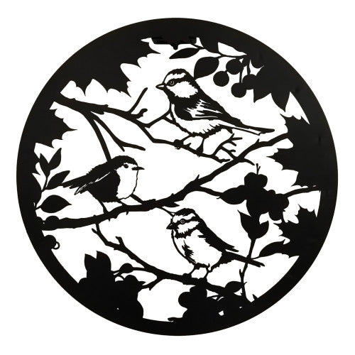 Solar Backlit British Bird Silhouette Wall Art - Outdoor Metal Garden Decor