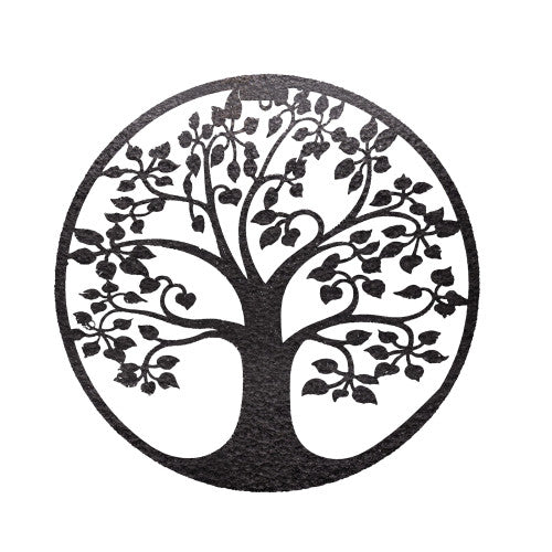 Solar Backlit Tree of Life Silhouette Wall Art - Outdoor Metal Garden Decor