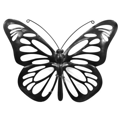 Butterfly and Bee Solar Backlit Wall Art - Outdoor Metal Garden Decor with Lighting