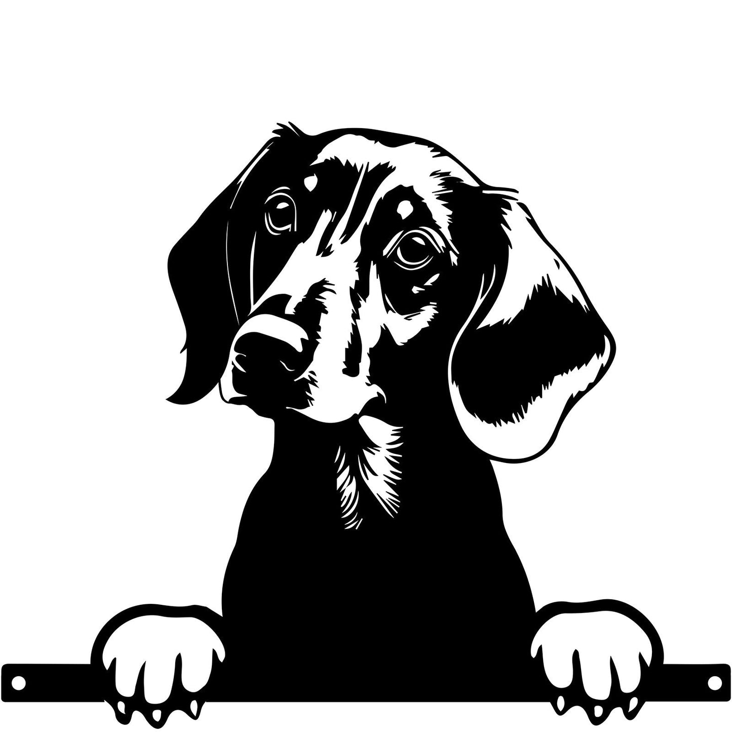 Peeking Dachshund Dog Fence Topper Black Metal Silhouette Garden Decoration