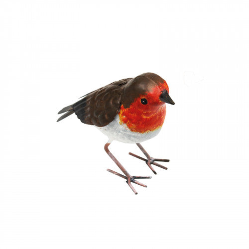 Robin Christmas Garden Ornament Large Hand Painted Metal Redbreast Bird XMAS Tree Gift