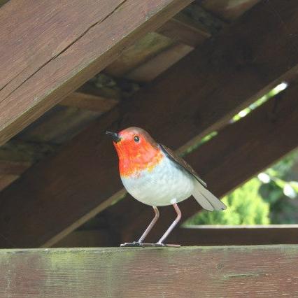 Robin Christmas Garden Ornament Large Hand Painted Metal Redbreast Bird XMAS Tree Gift