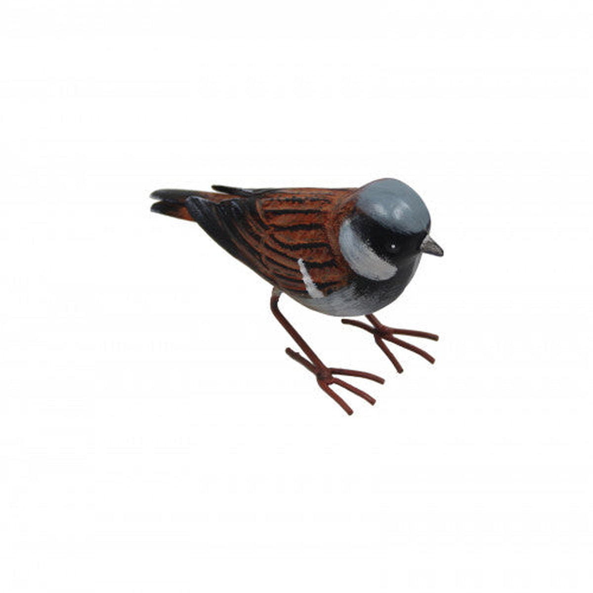 Metal House Sparrow Garden Ornament - 9cm x 5cm x 11cm