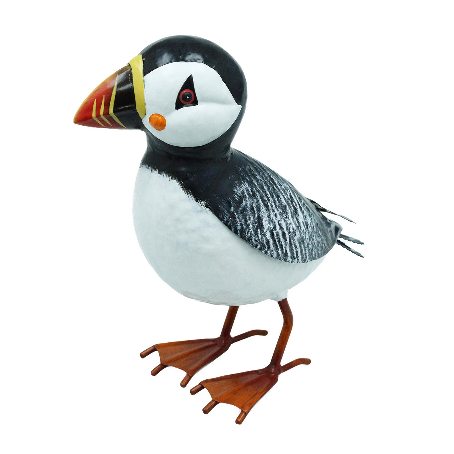 Metal Puffin Small Garden Sculpture