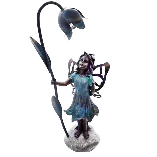 Resin Fairy On Snail or with Solar Light Flower Bubble - Magical Sculpture for Indoors Outdoor Garden Decoration Light Up