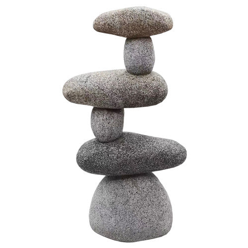 Stone Cairn Resin Sculpture Stack of 6 - Balancing stones Zen Sculpture Garden Decoration - Peace Spa Ornament