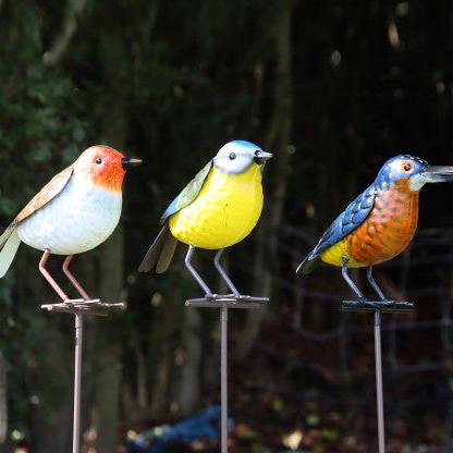 Large Metal Blue Tit on Stake