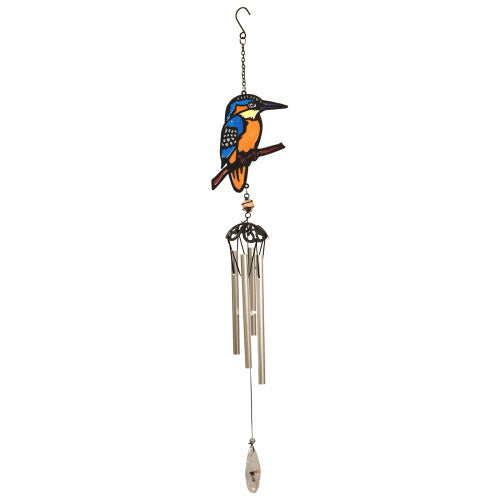 Stained Glass Effect Kingfisher Wind Chime