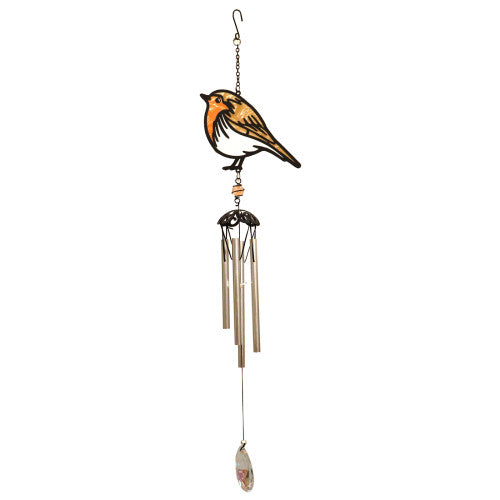 Stained Glass Effect Robin Wind Chime