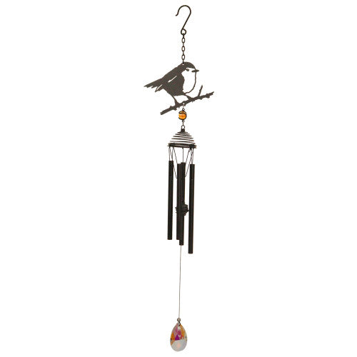 Silhouette Robin Wind Chime - Black