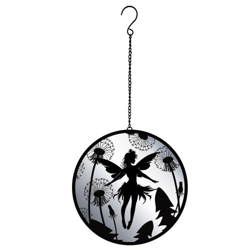 Hanging Fairy Mirror Silhouette Spinner - Magical Black Tree Hanger