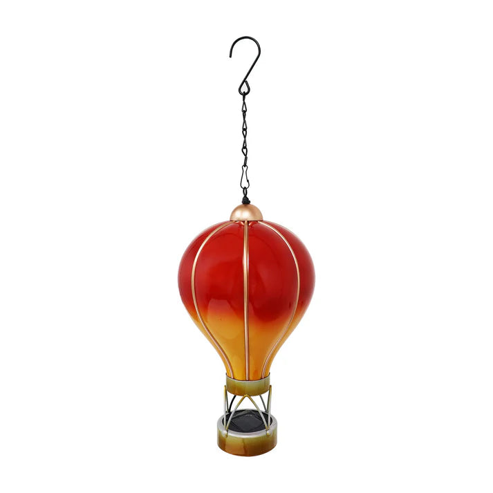 Flame Red Solar Hot Air Balloon – Outdoor Hanging LED Light for Garden, Patio & Porch Décor