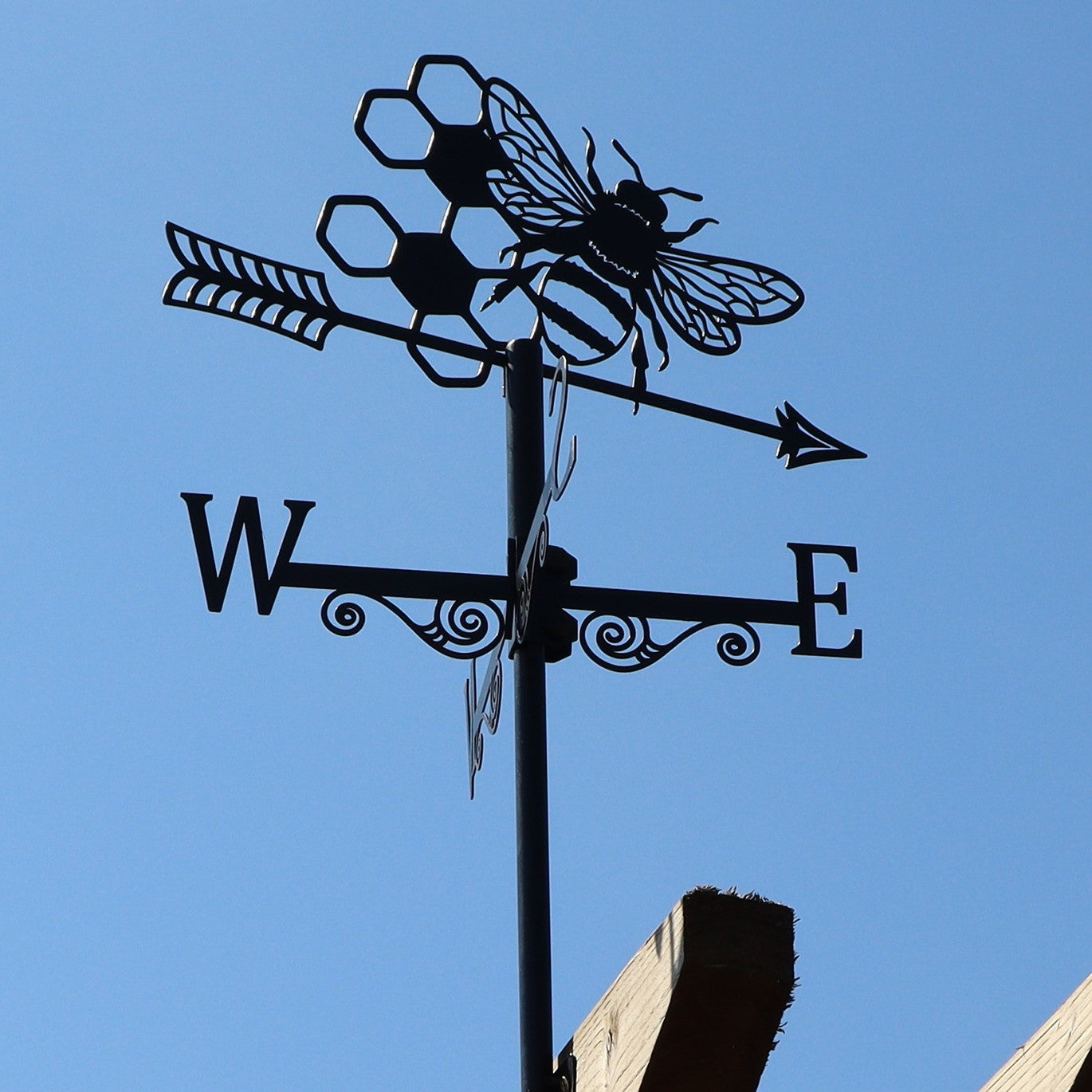 Metal Bee Silhouette Weathervane