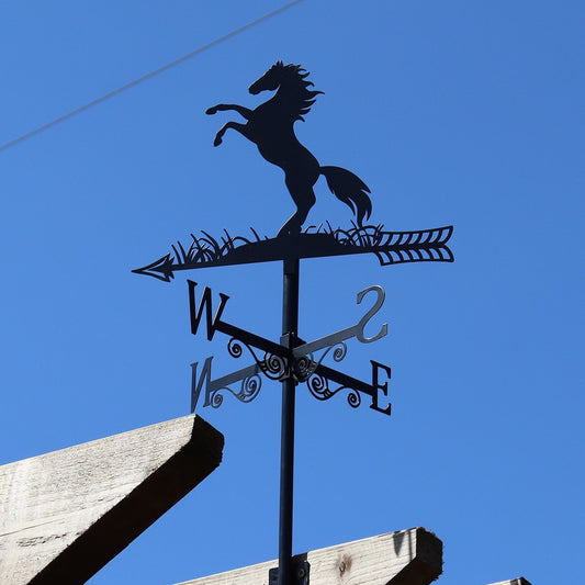 Metal Rearing Horse Silhouette Weathervane