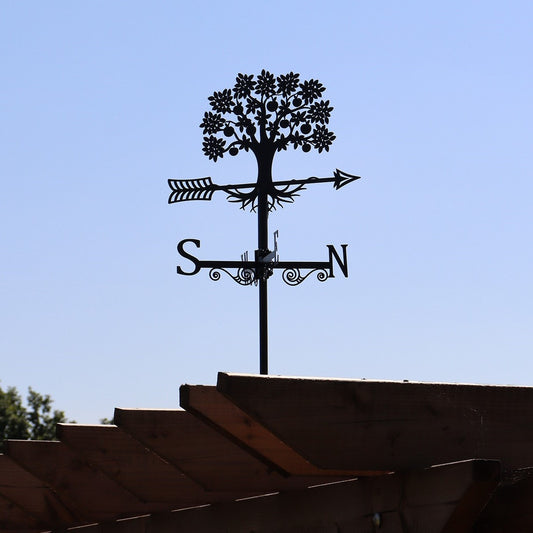 Metal Apple Tree Silhouette Weathervane