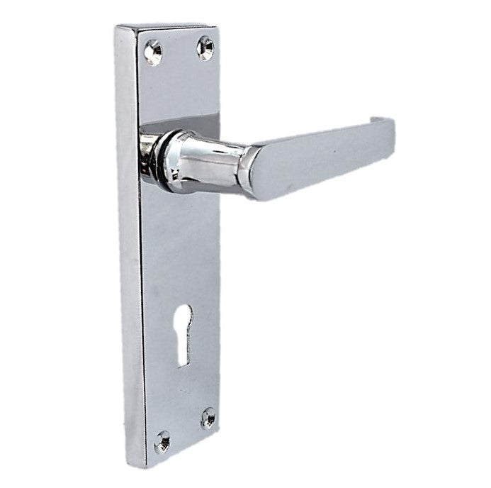 Door Handles Straight Lever Lock - Chrome 150 x 40mm