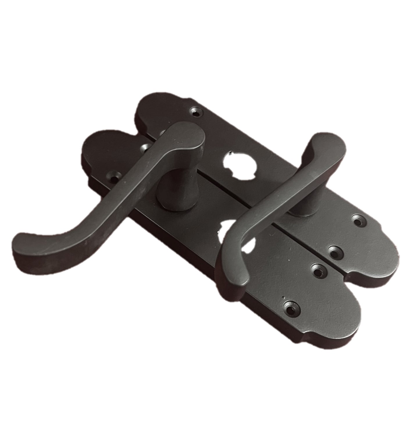 Poignée de porte Epsom pour salle de bain avec serrure à levier et verrou de confidentialité - Noir mat