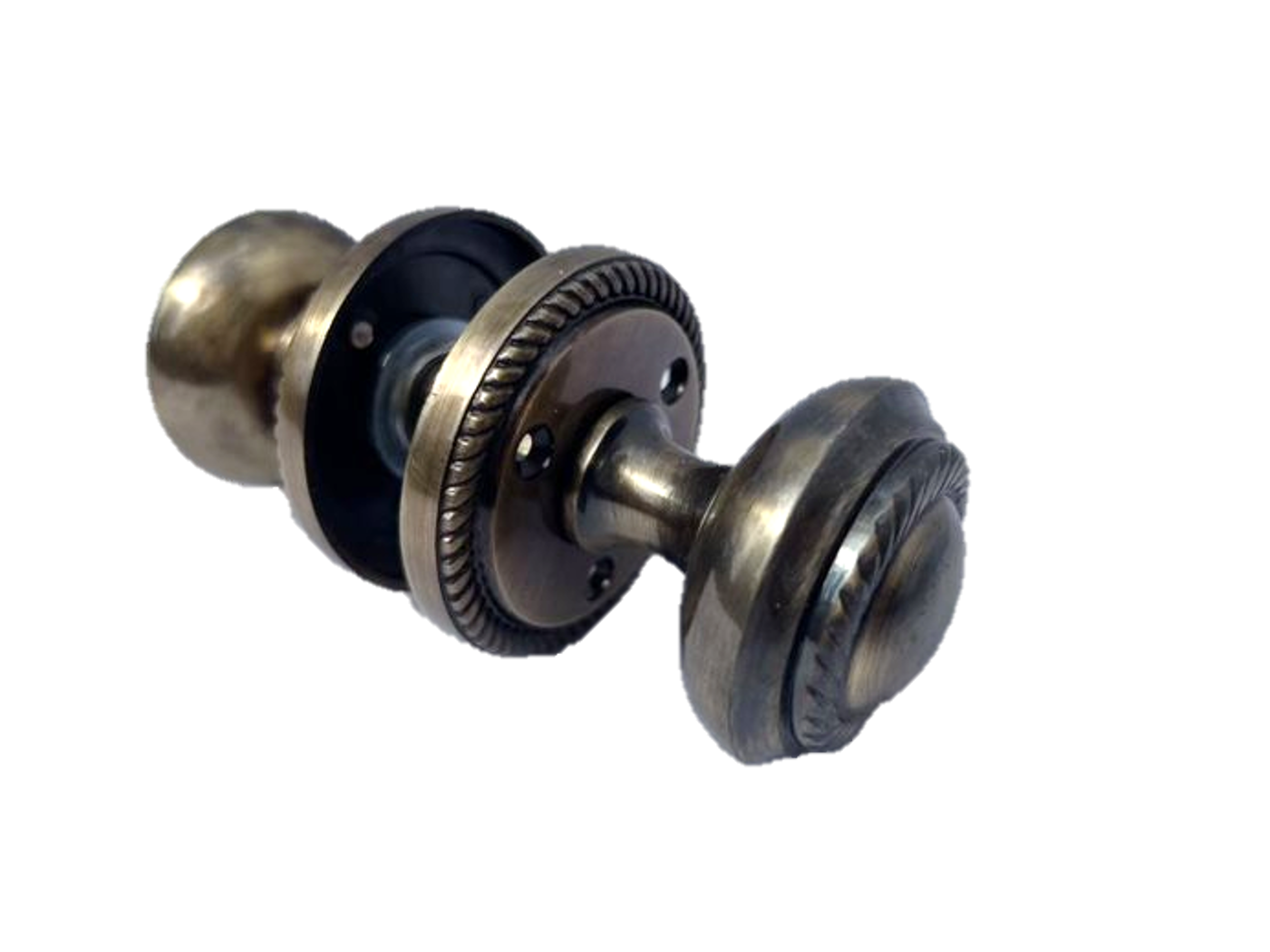 Boutons de porte géorgiens en corde antique, mortaise intérieure, diamètre 63 mm, rosace