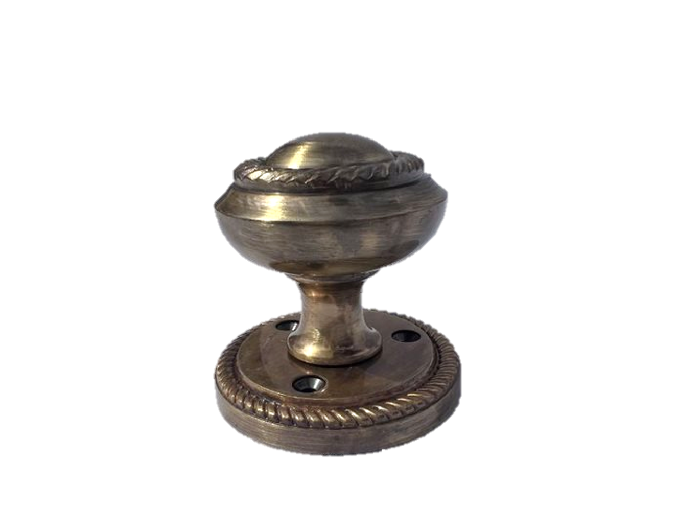 Boutons de porte géorgiens en corde antique, mortaise intérieure, diamètre 63 mm, rosace