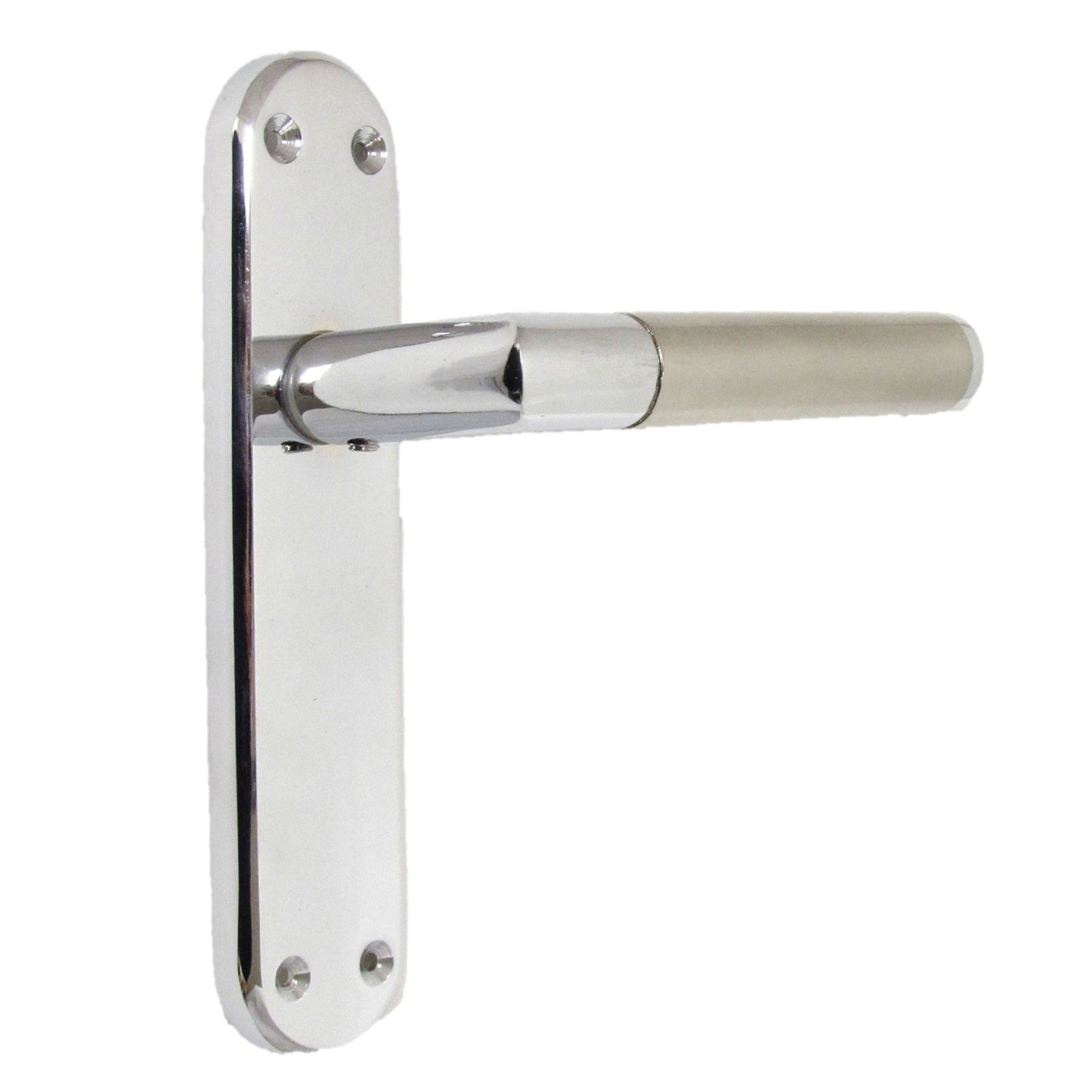 Door Handles Mitred Straight Lever Latch Pack Duo - Chrome Satin 180mm